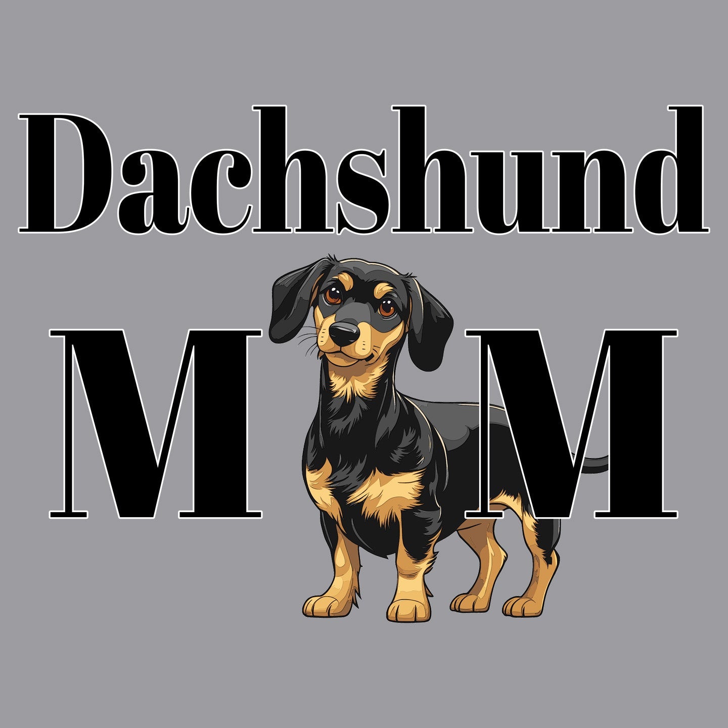 Dachshund Mom Illustration - Personalized Custom Adult Unisex Hoodie Sweatshirt