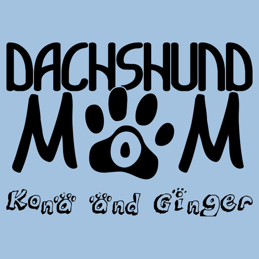 Dachshund Mom Paw Text - Personalized Custom Women's Fitted T-Shirt