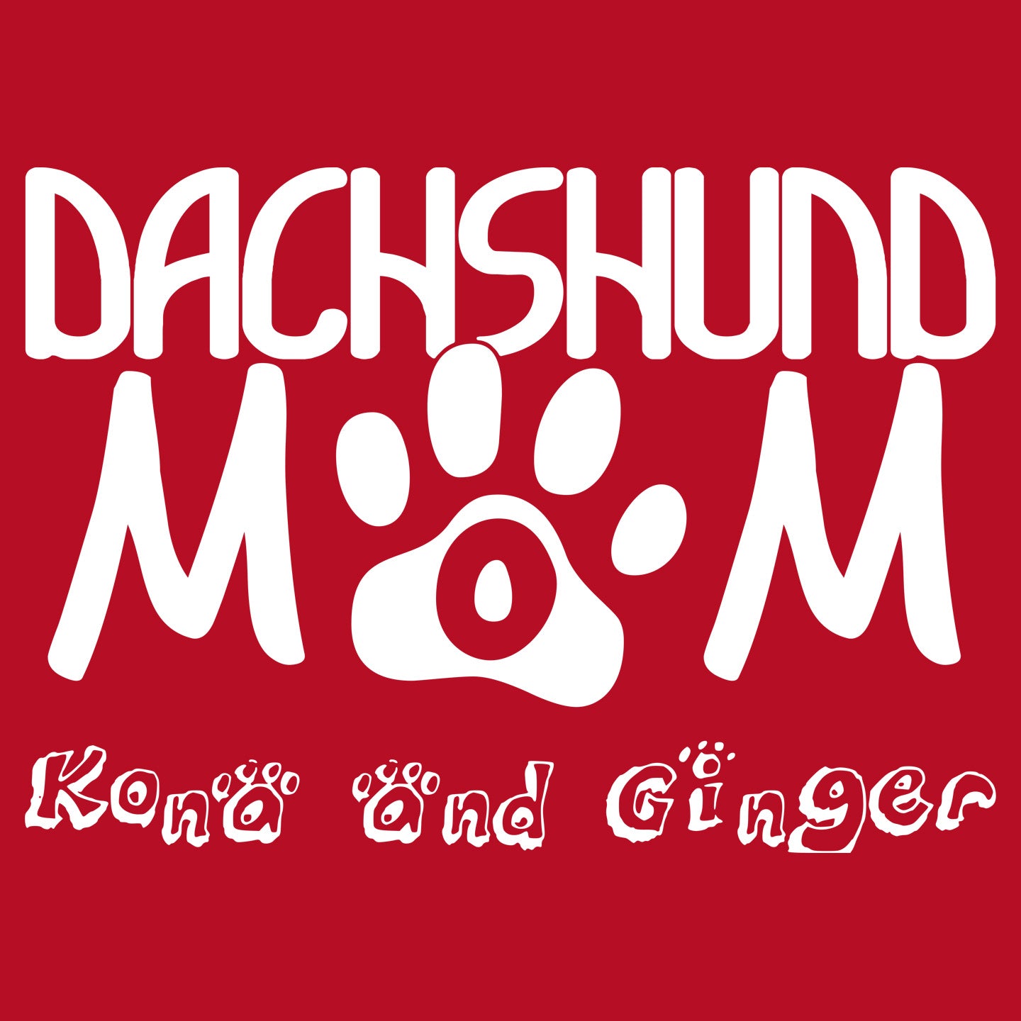 Dachshund Mom Paw Text - Personalized Custom Women's V-Neck T-Shirt