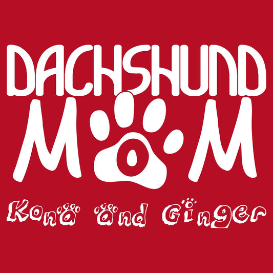 Dachshund Mom Paw Text - Women's V-Neck T-Shirt