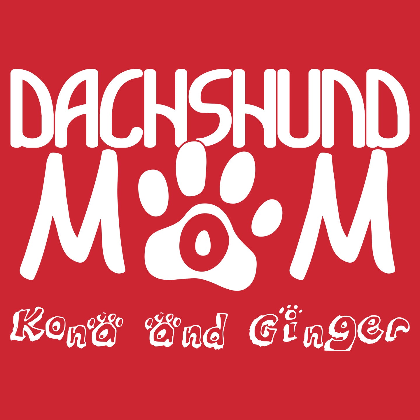Dachshund Mom Paw Text - Personalized Custom Adult Unisex Crewneck Sweatshirt