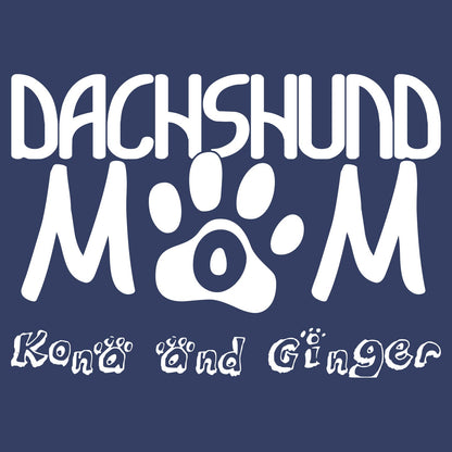 Dachshund Mom Paw Text - Personalized Custom Adult Unisex Hoodie Sweatshirt