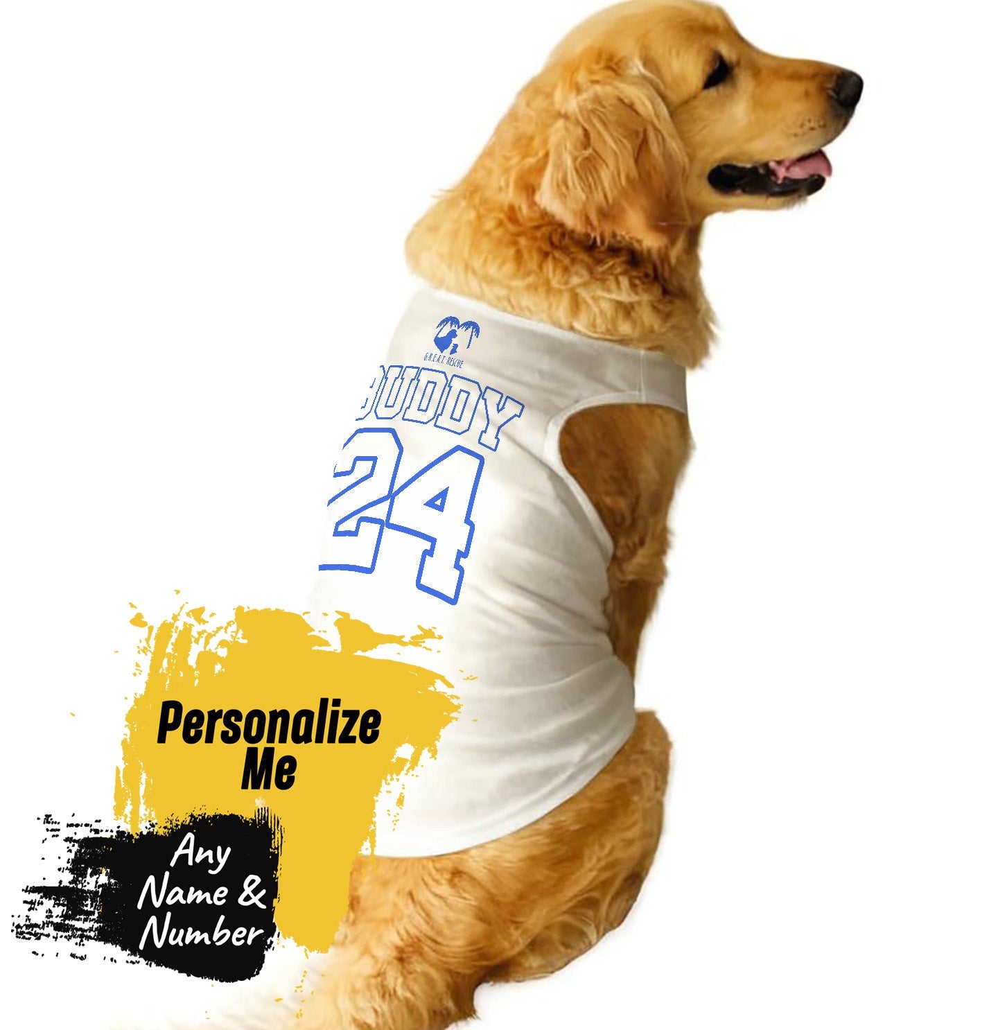 GREAT Rescue Name and Number - Personalized Custom Pet Tank Top - Main