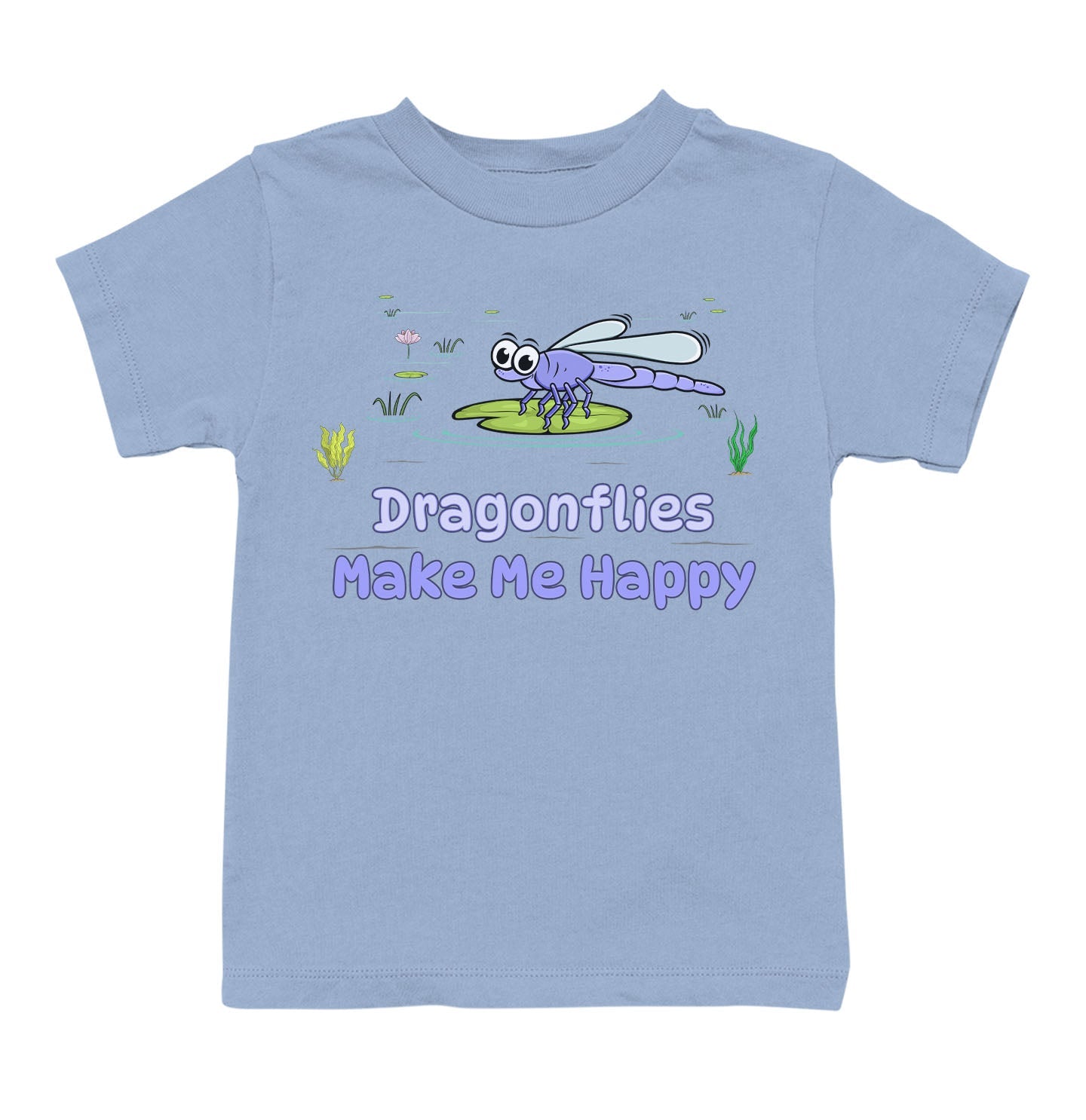 Dragonfly Toon Make Me Happy - Toddler Unisex T-Shirt - Light Blue