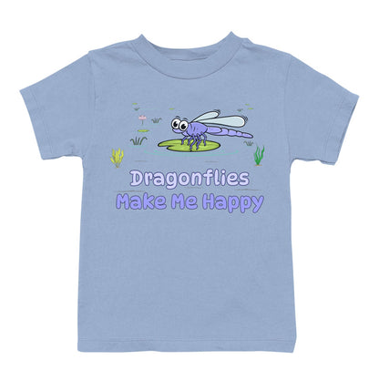 Dragonfly Toon Make Me Happy - Toddler Unisex T-Shirt - Light Blue