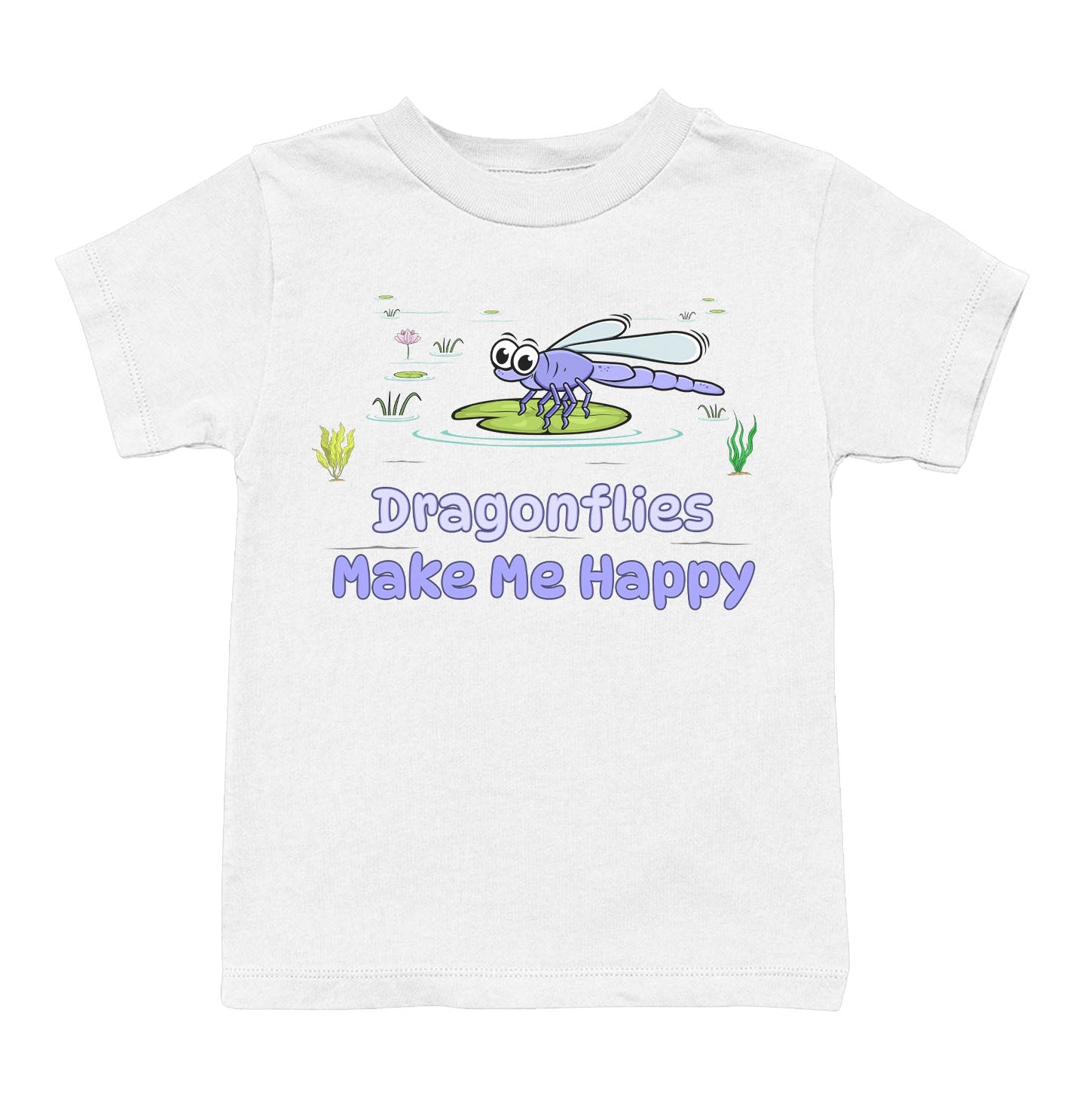 Dragonfly Toon Make Me Happy - Toddler Unisex T-Shirt - White