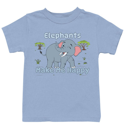 Elephant Toon Make Me Happy - Kids' Unisex T-Shirt - Light Blue