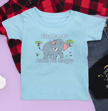 Elephant Toon Make Me Happy - Kids' Unisex T-Shirt - Main