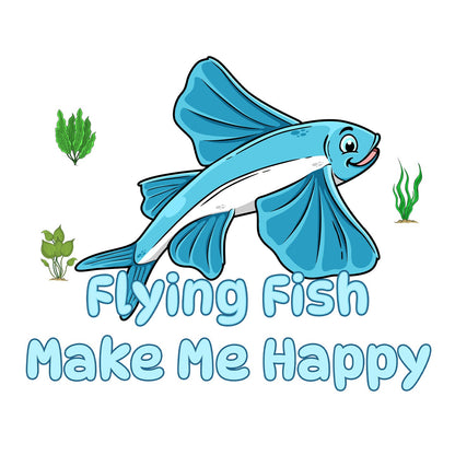 Flying Fish Toon Make Me Happy - Adult Unisex T-Shirt - Graphic