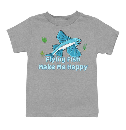 Flying Fish Toon Make Me Happy - Toddler Unisex T-Shirt - Grey