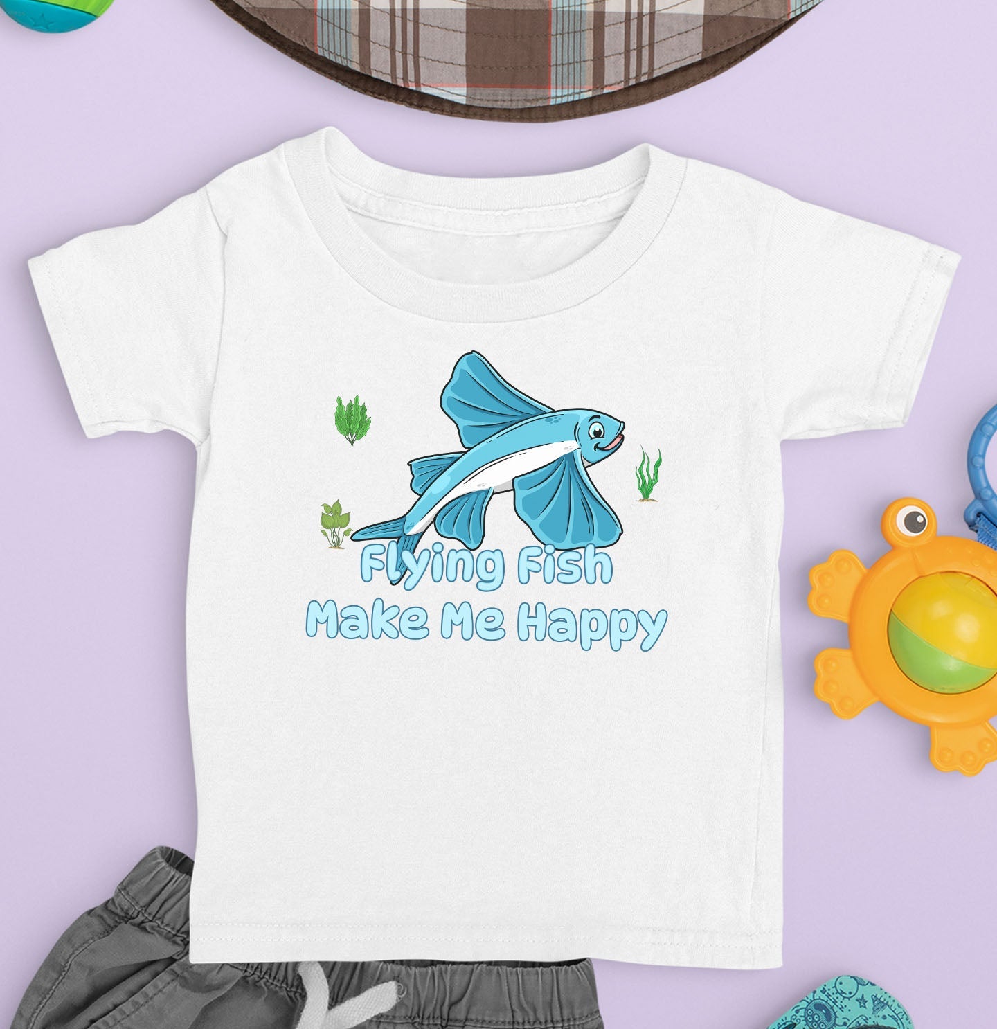 Flying Fish Toon Make Me Happy - Toddler Unisex T-Shirt - Main