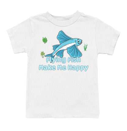 Flying Fish Toon Make Me Happy - Toddler Unisex T-Shirt - White