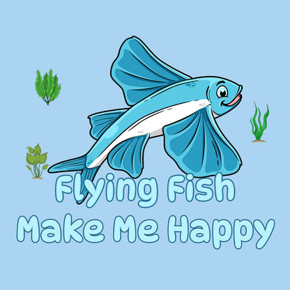 Flying Fish Toon Make Me Happy - Kids' Unisex T-Shirt - Graphic