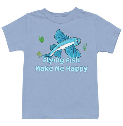 Flying Fish Toon Make Me Happy - Kids' Unisex T-Shirt - Light Blue