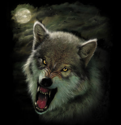 Full Moon Wolf - Adult Unisex T-Shirt - Graphic