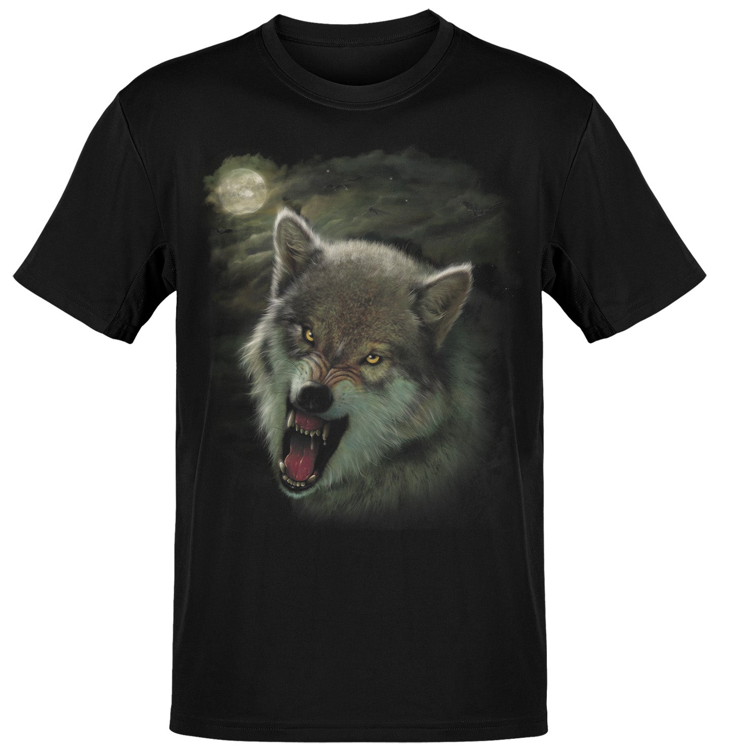 Full Moon Wolf - Adult Unisex T-Shirt - Black