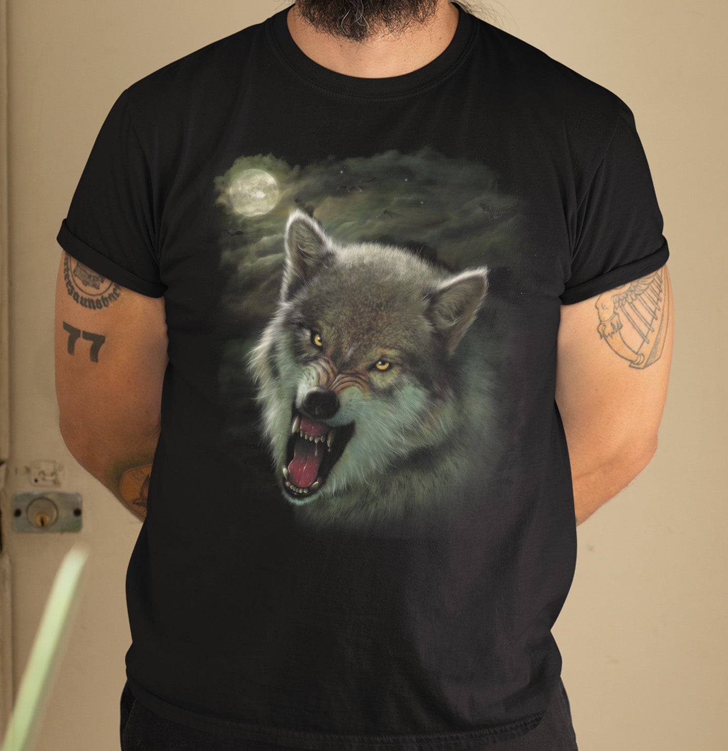 Full Moon Wolf - Adult Unisex T-Shirt - Main