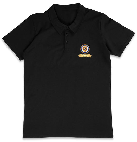Grateful Golden Rescue 20th Anniversary LC Logo - Adult Micro-Mesh Polo - Maroon - Medium - Graphic