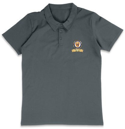 Grateful Golden Rescue 20th Anniversary LC Logo - Adult Micro-Mesh Polo - Maroon - 3X-Large - Charcoal