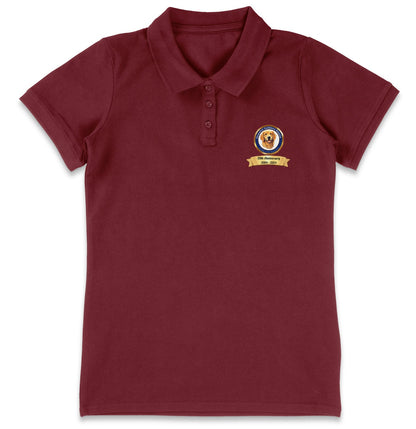 Grateful Golden Rescue 20th Anniversary LC Logo - Women's Micro-Mesh Polo - Maroon - X-Large - Sizes
