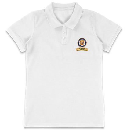 Grateful Golden Rescue 20th Anniversary LC Logo - Women's Micro-Mesh Polo - Light Blue - X-Large - White