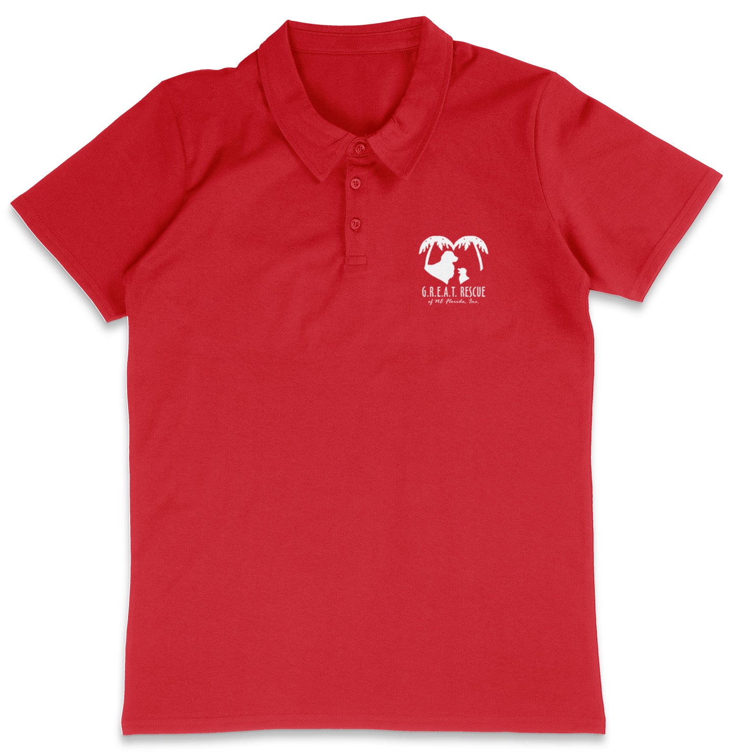 G.R.E.A.T. Rescue LC Logo - Adult Micro-Mesh Polo - Black - 3X-Large - Red