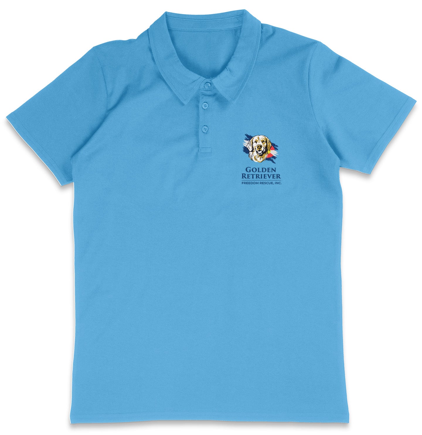 GRFR Main LC Logo - Adult Micro-Mesh Polo - Light Blue - X-Large - Sizes