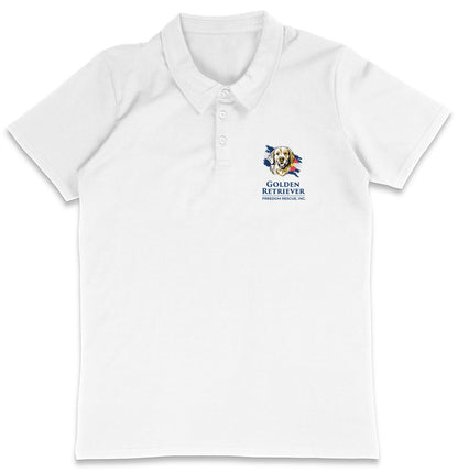 GRFR Main LC Logo - Adult Micro-Mesh Polo - Black - X-Large - White