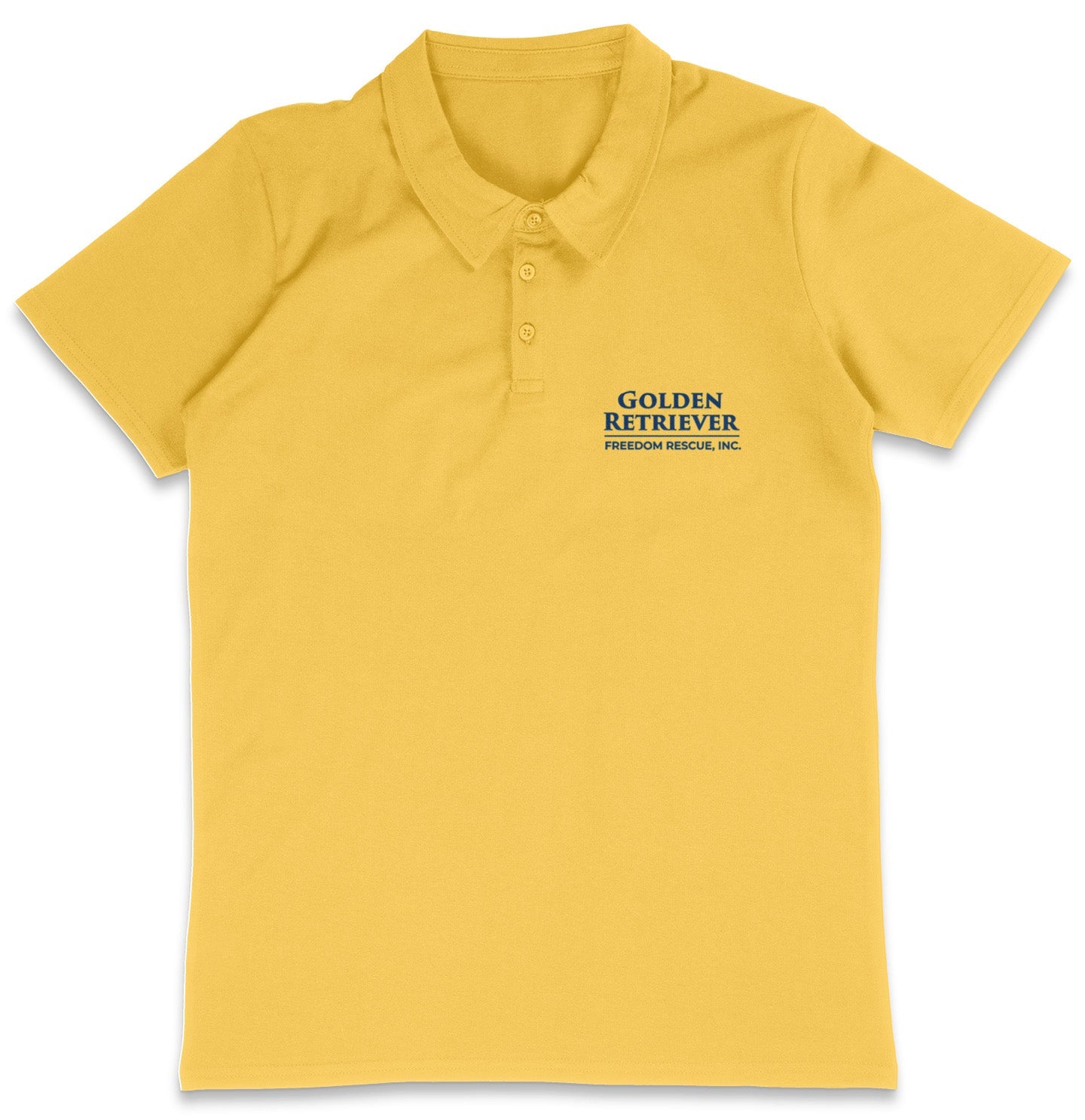 GRFR Text LC Logo - Adult Micro-Mesh Polo - Black - Large - Yellow