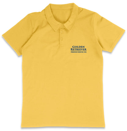 GRFR Text LC Logo - Adult Micro-Mesh Polo - Black - Large - Yellow