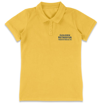 GRFR Text LC Logo - Women's Micro-Mesh Polo - Black - Large - Yellow