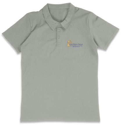 Gold Ribbon Rescue LC Logo - Adult Micro-Mesh Polo - Light Blue - X-Large - Sizes