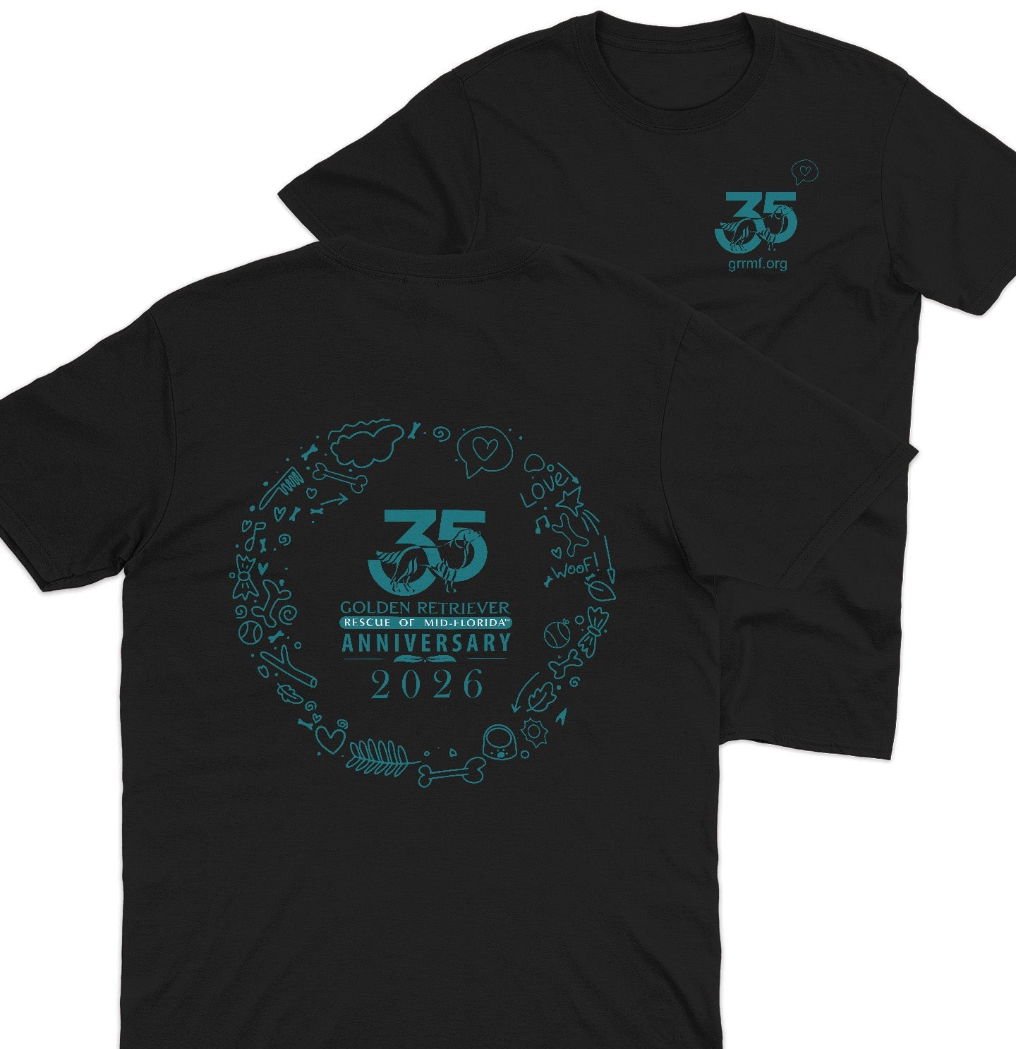 GRRMF Doodles - Adult Unisex T-Shirt - Grey - 2X-Large - Black