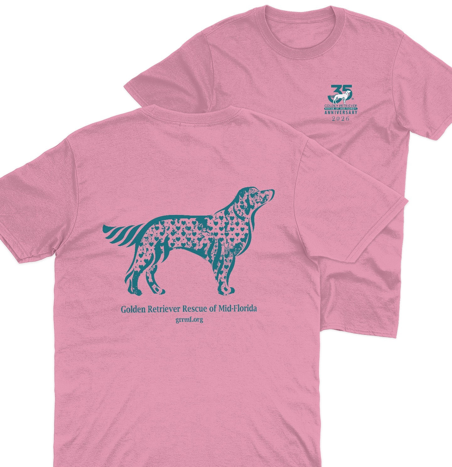 GRRMF Hearts - Adult Unisex T-Shirt - Grey - X-Large - Sizes