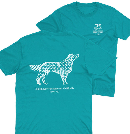 GRRMF Hearts - Adult Unisex T-Shirt - Grey - 4X-Large - Tropical Blue