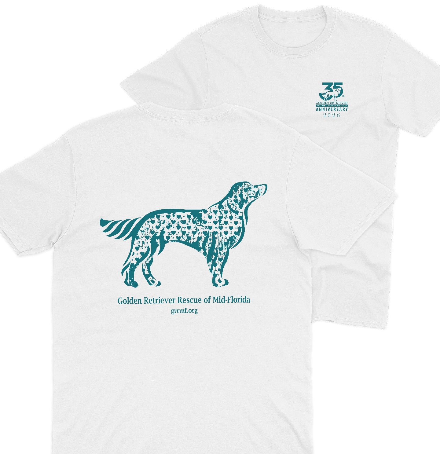 GRRMF Hearts - Adult Unisex T-Shirt - Pink - Medium - White