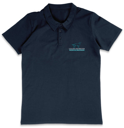 Golden Retriever Rescue of Mid-Florida LC Logo - Adult Micro-Mesh Polo - Light Blue - 3X-Large - Navy