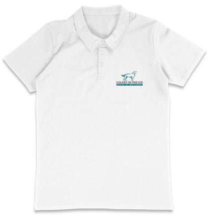 Golden Retriever Rescue of Mid-Florida LC Logo - Adult Micro-Mesh Polo - Black - Small - White