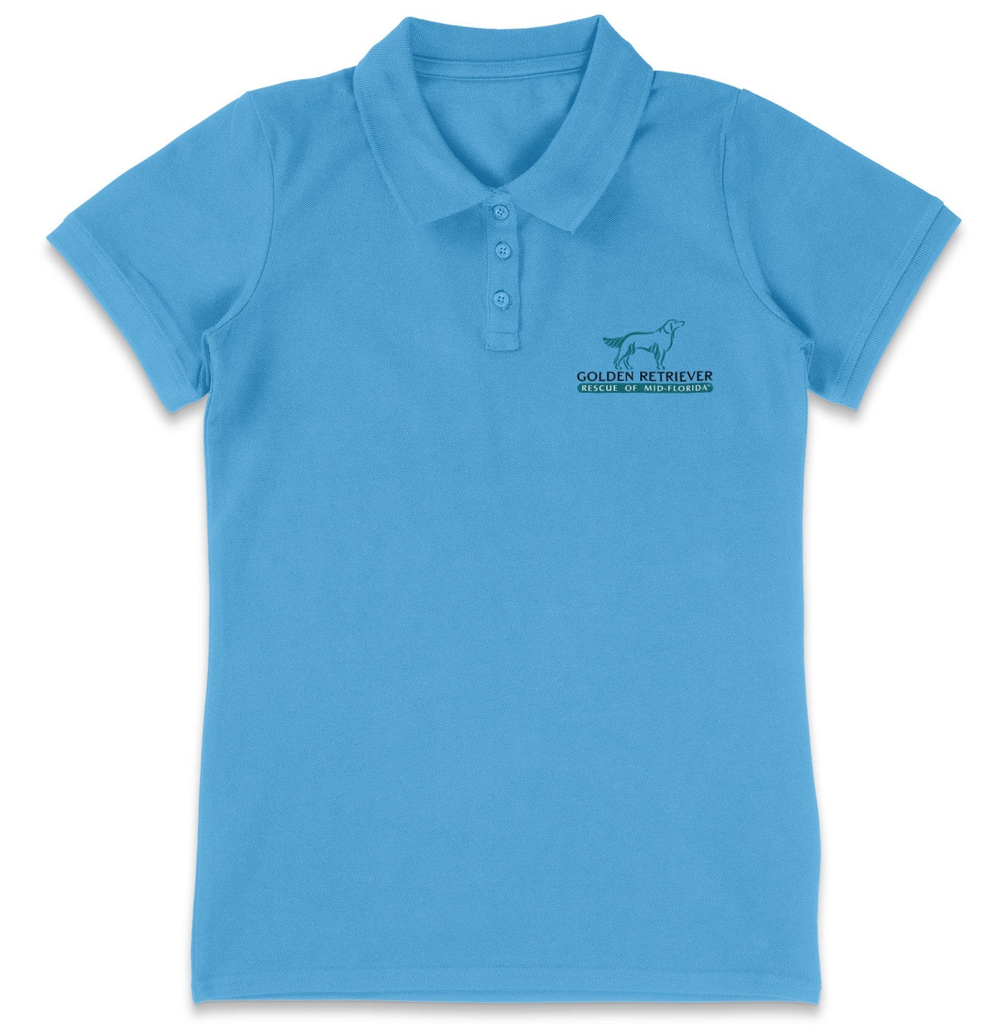 Golden Retriever Rescue of Mid-Florida LC Logo - Women's Micro-Mesh Polo - Light Blue - X-Large - Sizes