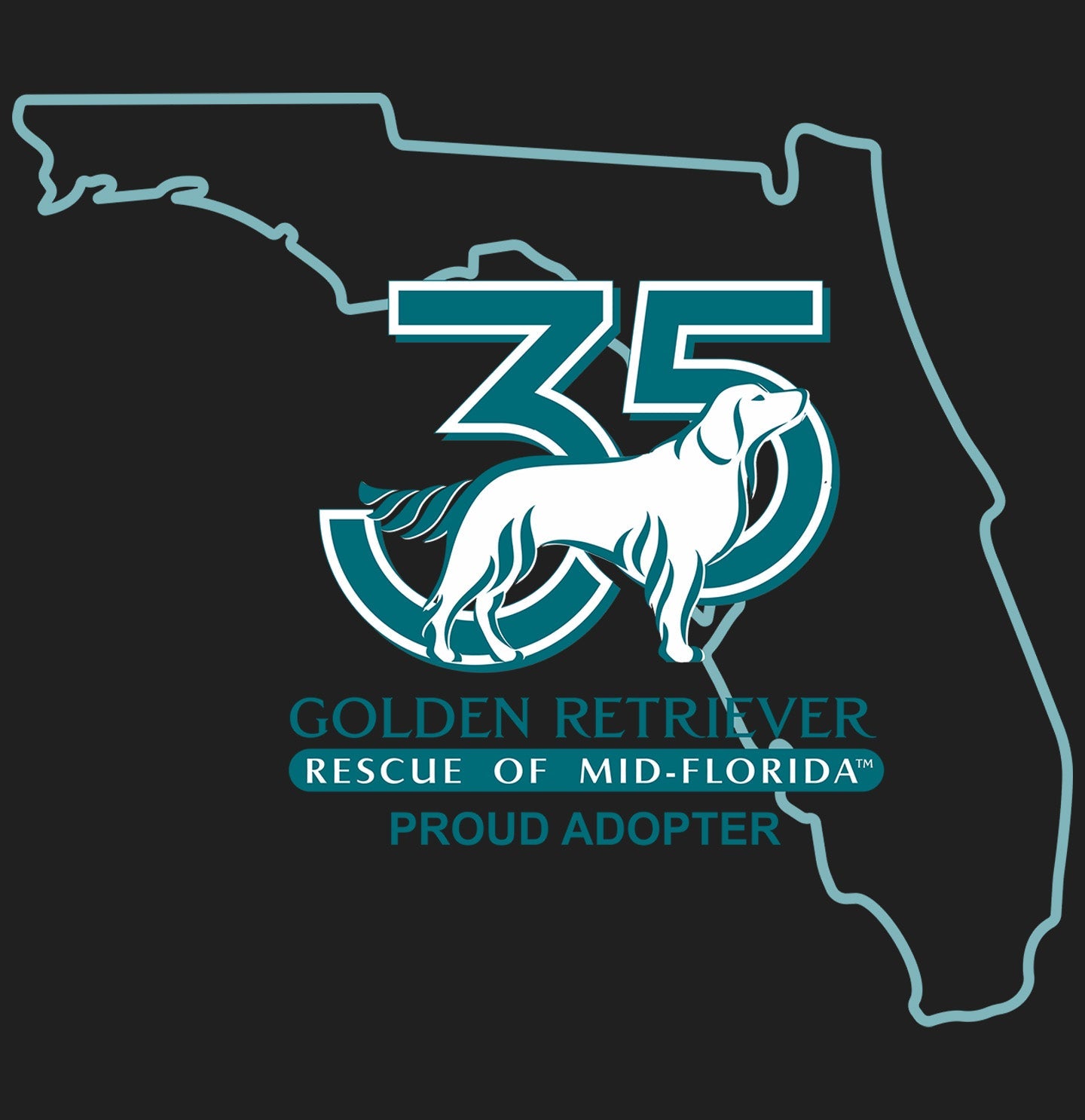 GRRMF 35 Years Florida Map - Adult Unisex T-Shirt - Grey - Medium - Graphic