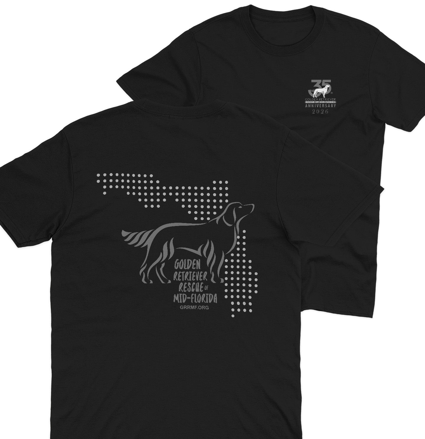 GRRMF Dot Florida Map - Adult Unisex T-Shirt - Black - Large - Specs