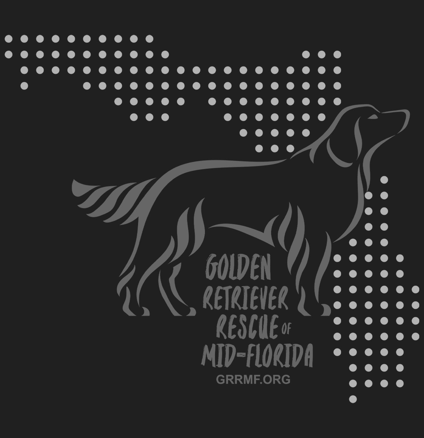 GRRMF Dot Florida Map - Adult Unisex T-Shirt - Black - Medium - Graphic