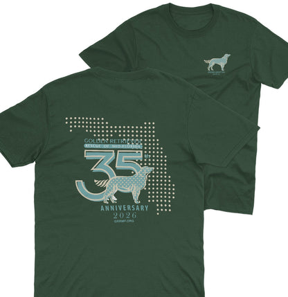 GRRMF 35 Years Dot Florida Map - Adult Unisex T-Shirt - Brown - 2X-Large - Forest Green