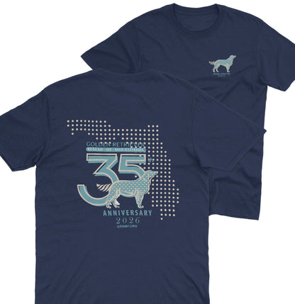 GRRMF 35 Years Dot Florida Map - Adult Unisex T-Shirt - Brown - 4X-Large - Navy