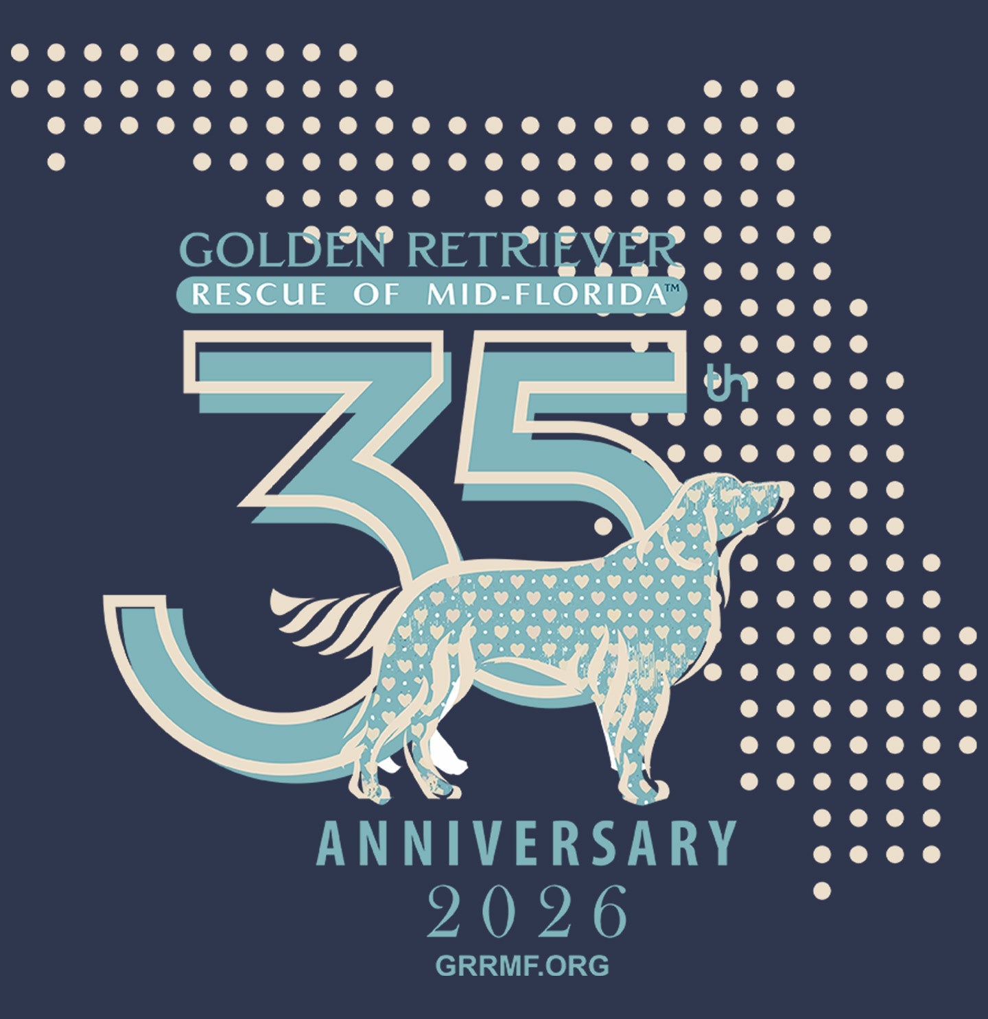 GRRMF 35 Years Dot Florida Map - Adult Unisex T-Shirt - Brown - Medium - Graphic