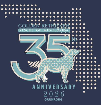 GRRMF 35 Years Dot Florida Map - Adult Unisex T-Shirt - Brown - Medium - Graphic