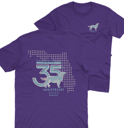 GRRMF 35 Years Dot Florida Map - Adult Unisex T-Shirt - Dark Grey - Small - Purple