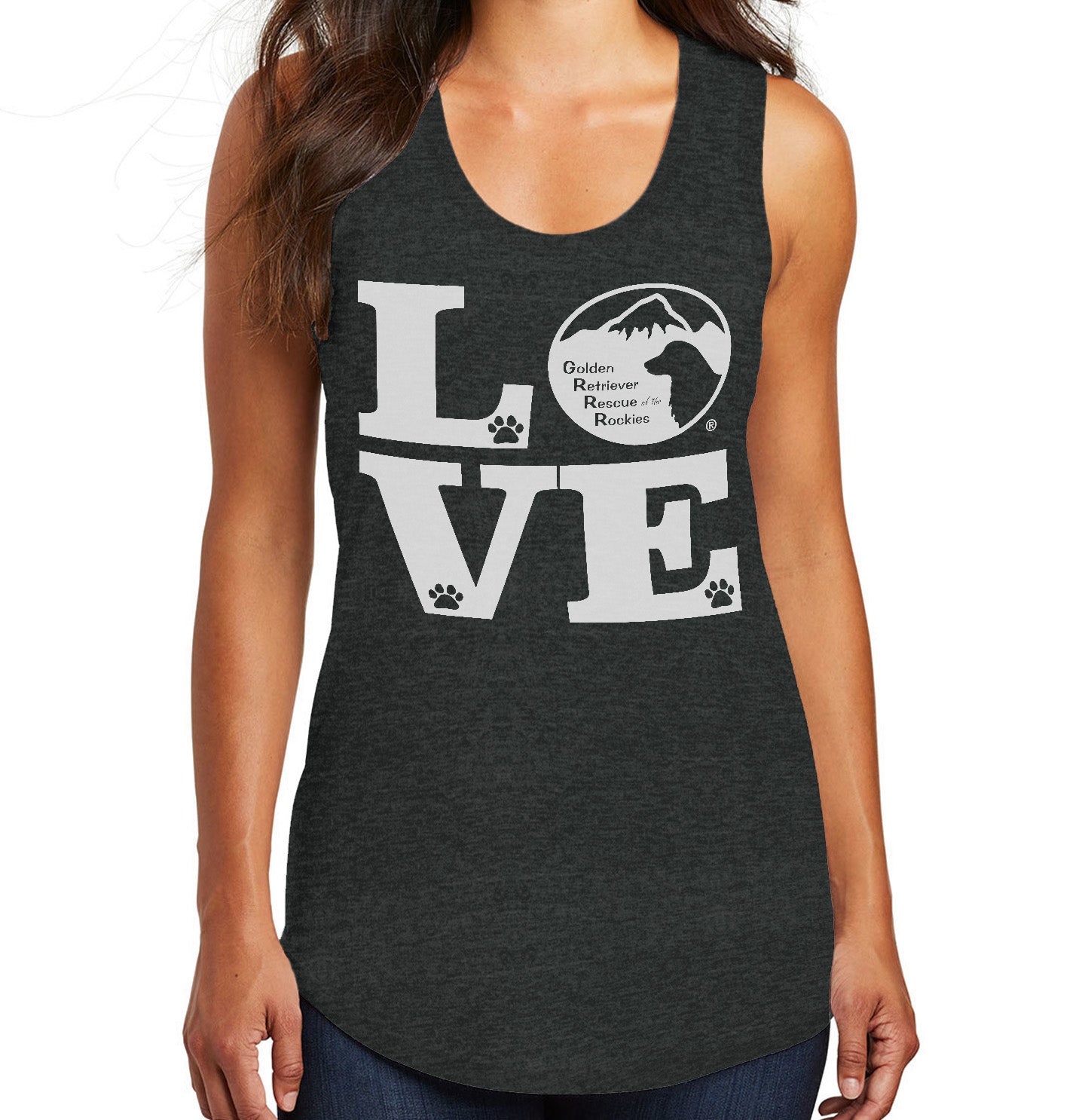 GRRR Big Love Logo - Women's Tri-Blend Racerback Tank