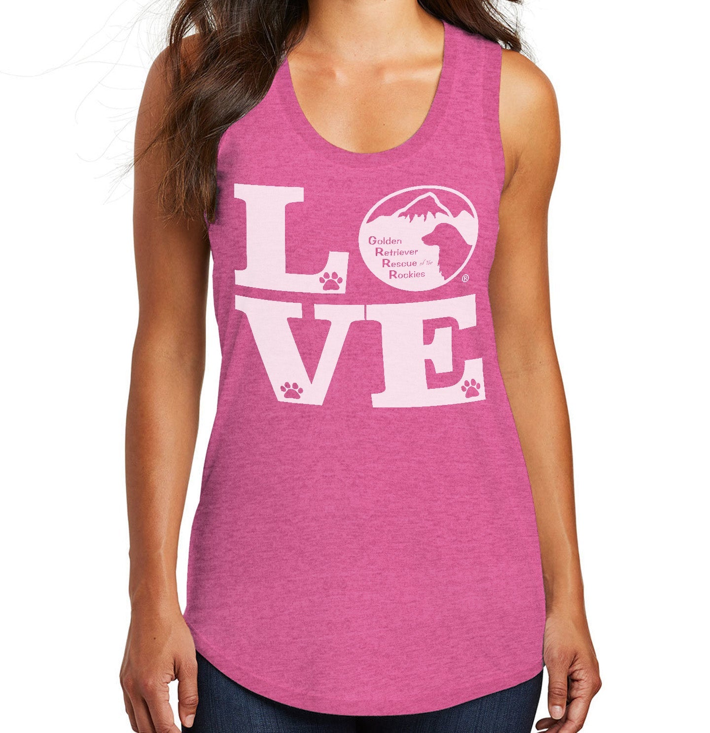 GRRR Big Love Logo - Women's Tri-Blend Racerback Tank