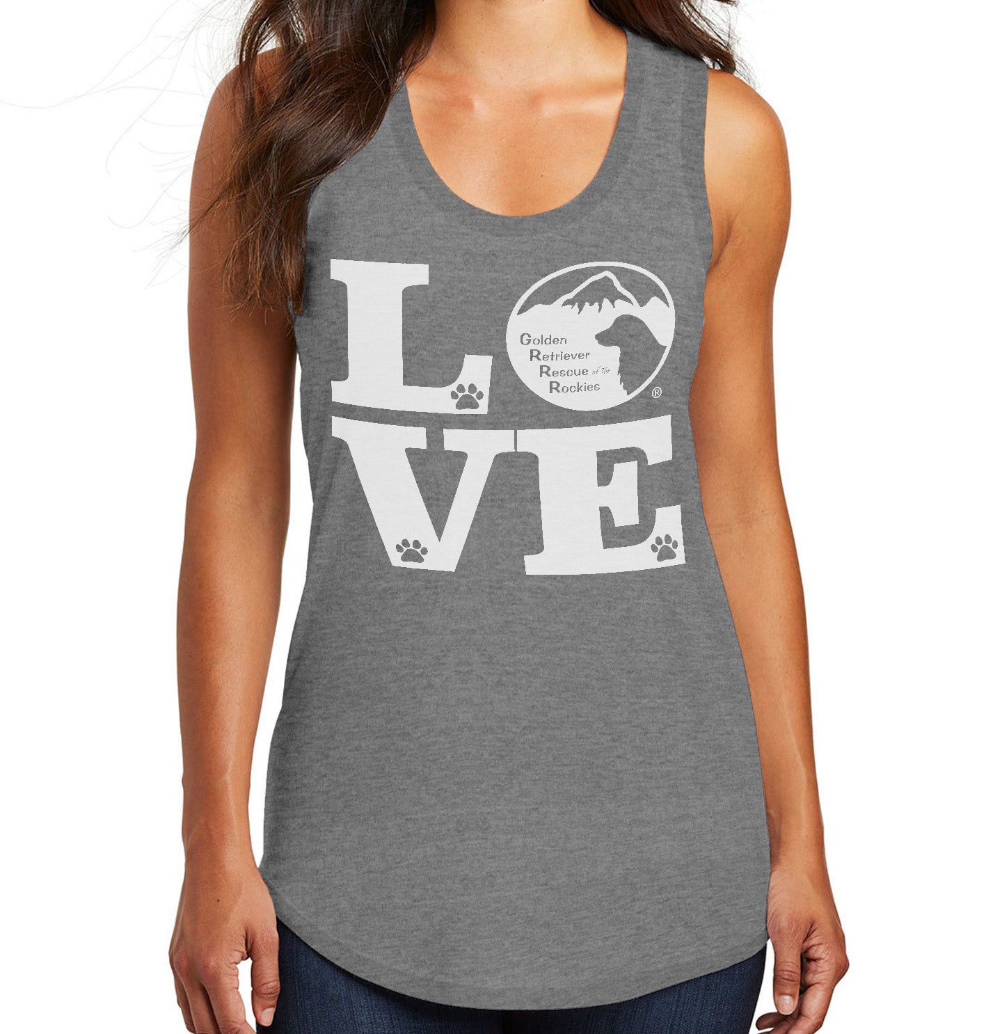 GRRR Big Love Logo - Women's Tri-Blend Racerback Tank